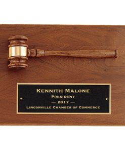 Horizontal Gavel Plaque