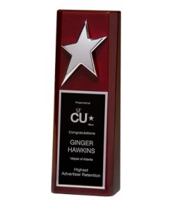 Rosewood Block with Silver Star